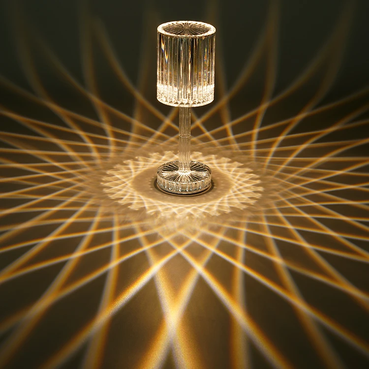 Rgb led রিচার্জেবল এক্রাইলিক ক্রিস্টাল ডায়মন্ড টেবিল ল্যাম্প 16 রঙের রিমোট এবং টাচস সহ - charger light