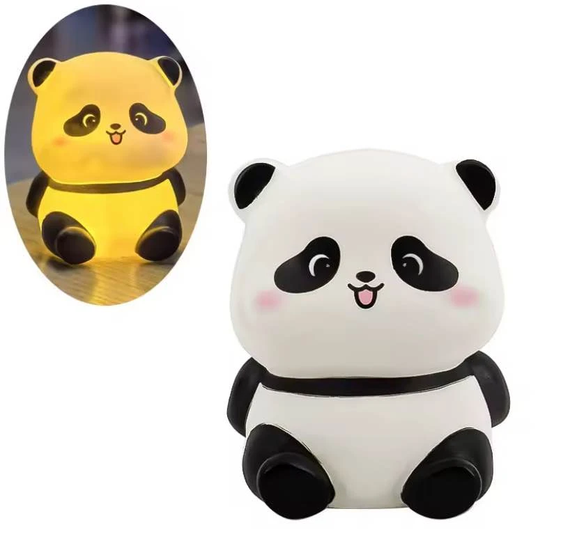 Panda LED Night Light Living Room Cute Panda Plastic Lamp Bedside Decor Creative Kids Night Light Birthday Gift Cake Decor