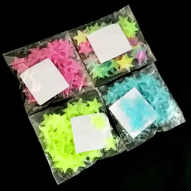 100pcs 3cm Glow-in-the-Dark Luminous Star Stickers - Halloween Home Décor, PVC Kids Room Stickers - Eco-Friendly
