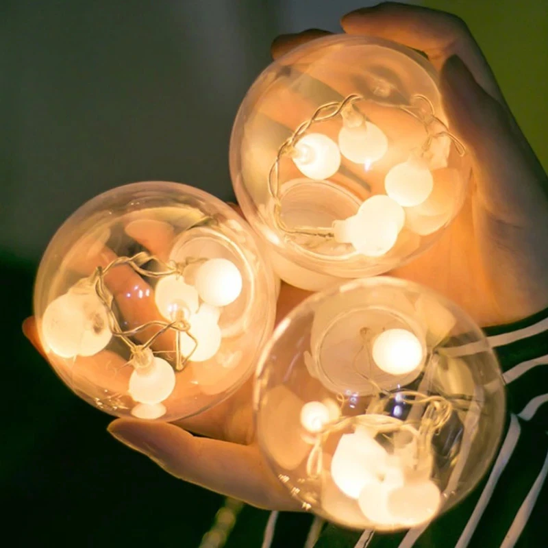 পর্দা বেডরুমের বারান্দার ক্রিসমাস ইনডোর লাইটের জন্য 2.5m স্ট্রিং লাইট led গারল্যান্ড স্টারি ক্রিস্টাল উইশিং বল সজ্জা - fairy lights for room decoration