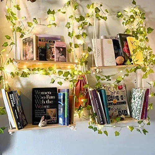 Create a Magical Ambiance with 15 Feet of Artificial Vine Fairy Lights: Flower Green Leaf Design